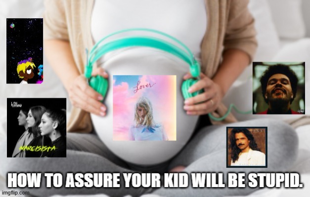Raise 'em wrong! | image tagged in bad parenting,bad music,stupid,pregnancy | made w/ Imgflip meme maker