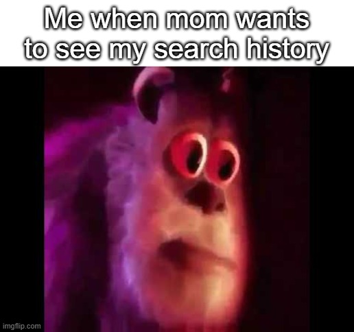 Sully Groan | Me when mom wants to see my search history | image tagged in sully groan | made w/ Imgflip meme maker