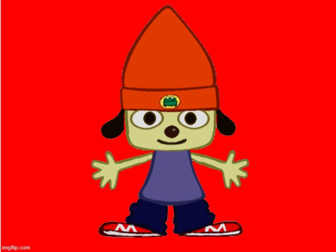 parapa icon | image tagged in red background,video games,gaming,icons,playstation | made w/ Imgflip meme maker