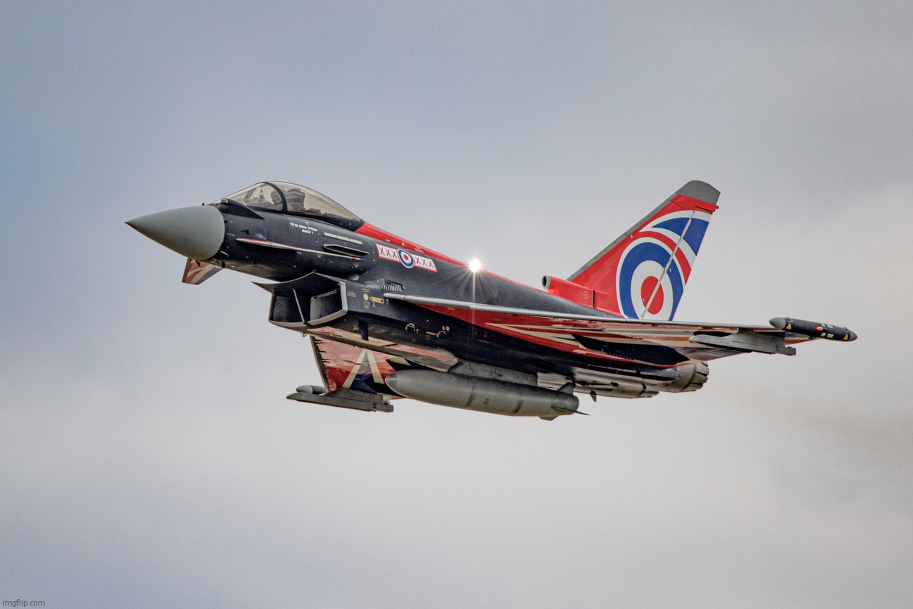 There is no meme. just admire this brilliantl, stunning Eurofighter Typhoon | image tagged in eurofighter typhoon blackjack livery | made w/ Imgflip meme maker