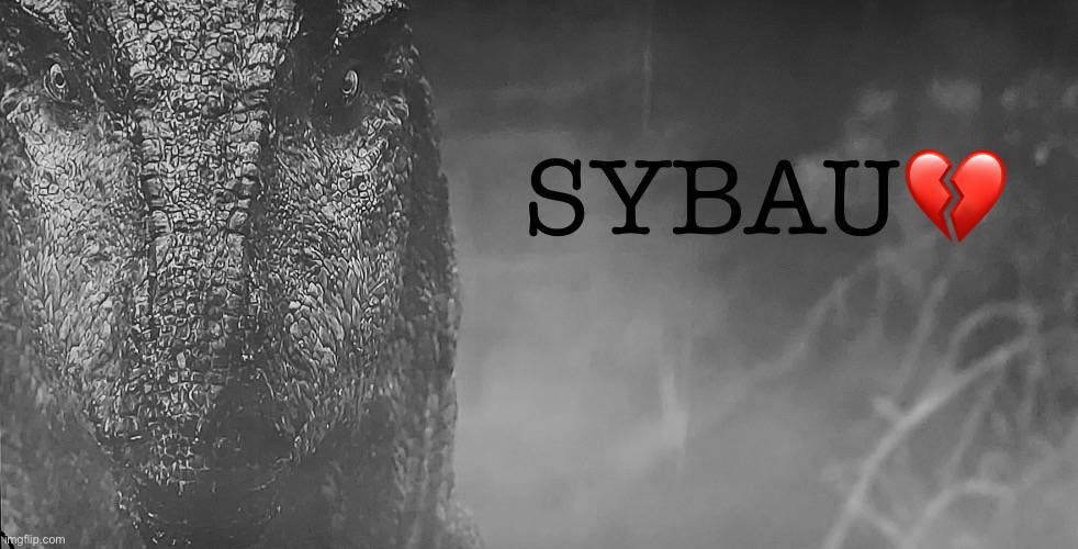 Allosaurus Stare | Sybau💔 | image tagged in allosaurus black and white,sybau | made w/ Imgflip meme maker