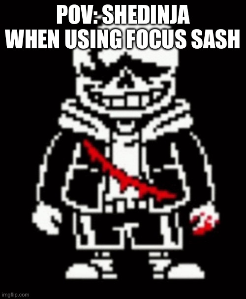 Last Breath Sans | Pov: shedinja when using focus sash | image tagged in last breath sans | made w/ Imgflip meme maker