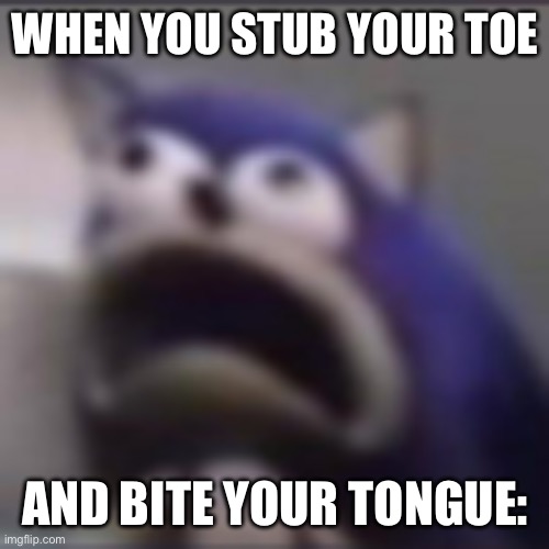 distress | When you stub your toe; And bite your tongue: | image tagged in distress | made w/ Imgflip meme maker