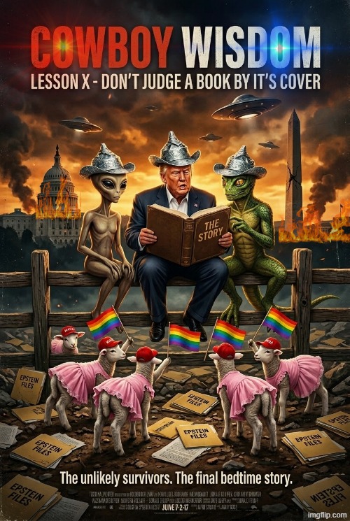 COWBOY WISDOM: LESSON X | image tagged in cowboy wisdom,cowboy father and son,sam elliott special kind of stupid,alien,donald trump,memes | made w/ Imgflip meme maker