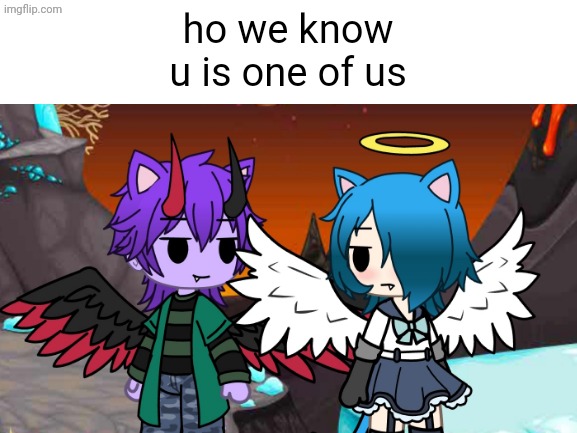 ho we know u is one of us | ho we know
u is one of us | image tagged in blank white template | made w/ Imgflip meme maker