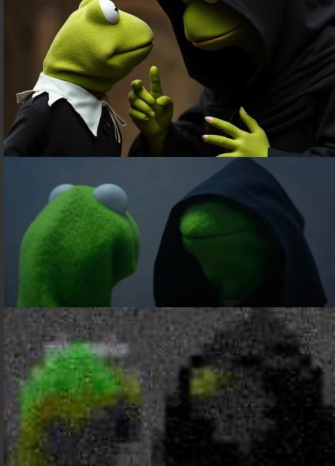 Evil Kermit scaling Blank Meme Template