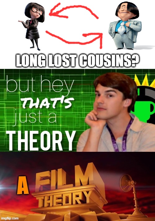 Who would win in a fight? | long lost cousins? | image tagged in but hey thats just a theory,game theory,matpat,the incredibles,vs,the lorax | made w/ Imgflip meme maker