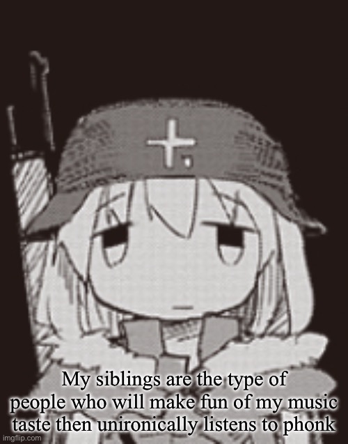 yuuri staring | My siblings are the type of people who will make fun of my music taste then unironically listens to phonk | image tagged in yuuri staring | made w/ Imgflip meme maker