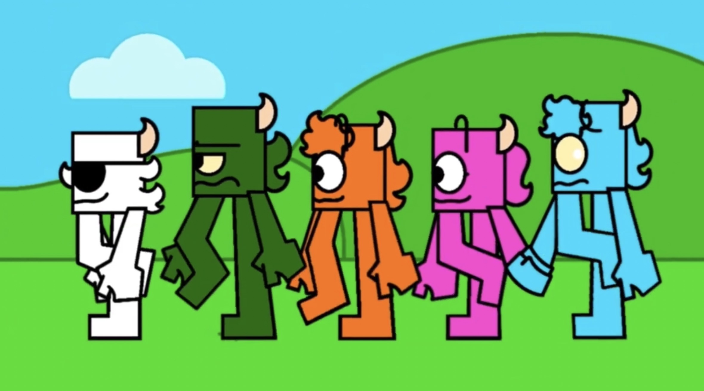 too kid friendly series monsters walking away Blank Meme Template