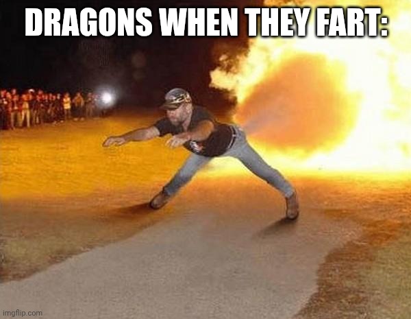 fire fart | Dragons when they fart: | image tagged in fire fart | made w/ Imgflip meme maker