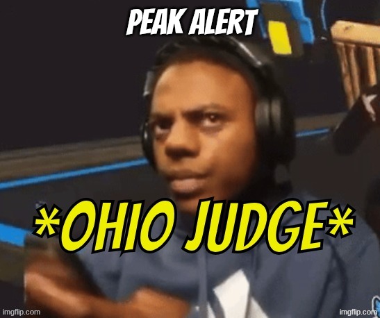 https://www.youtube.com/watch?v=-vJ0NMOH2vA | peak alert | image tagged in ohio judge | made w/ Imgflip meme maker