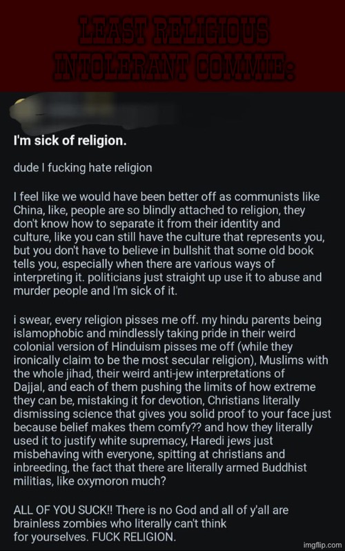 The USSR still held a grudge against religion even after/when they allowed it | Least religious intolerant commie: | image tagged in anti soviet,communists,communism,ccp,anti religion,soviet russia | made w/ Imgflip meme maker