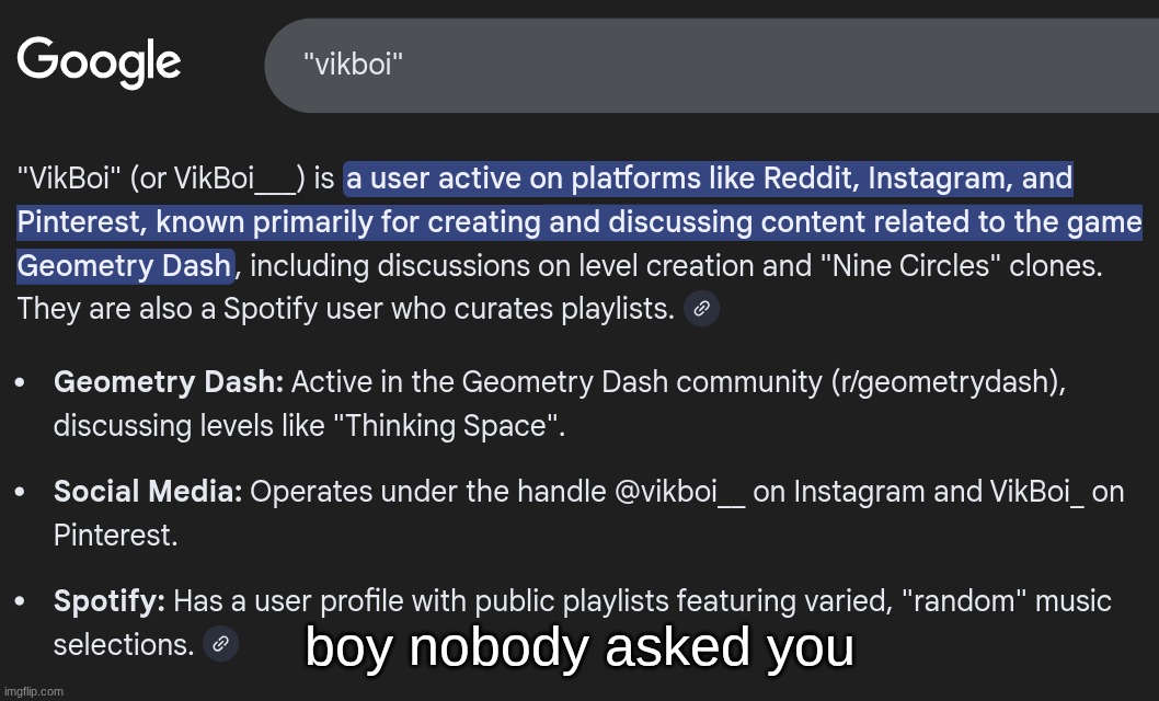 boy nobody asked you | made w/ Imgflip meme maker