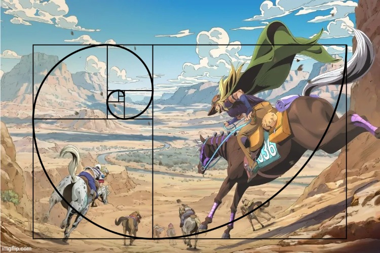 Golden ratio in JJBA Steel Ball Run Poster | made w/ Imgflip meme maker