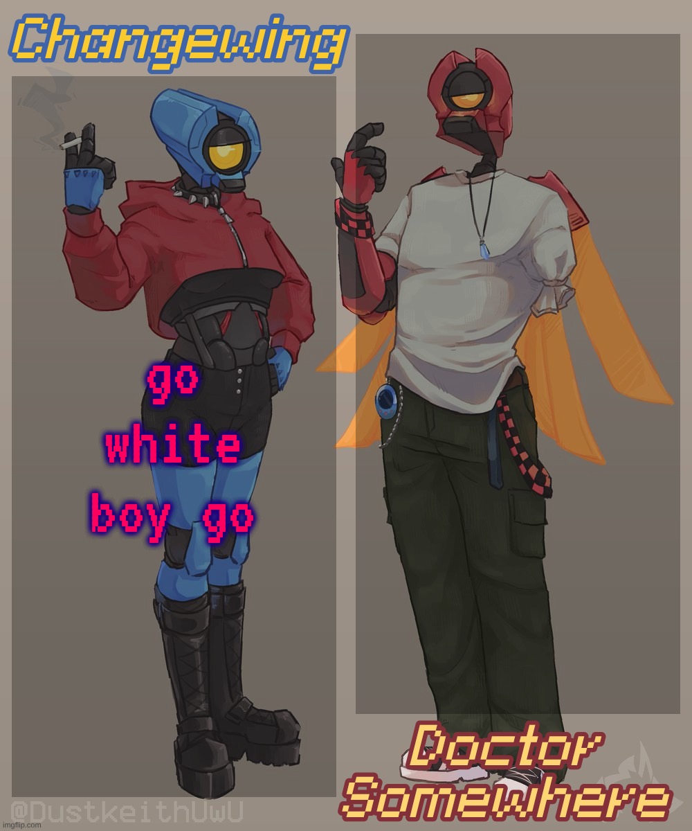 Changewing & Doctor Somewhere Ultrakill Shared Template 2 | go white boy go | image tagged in changewing doctor somewhere ultrakill shared template 2 | made w/ Imgflip meme maker