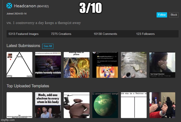 3/10 | made w/ Imgflip meme maker