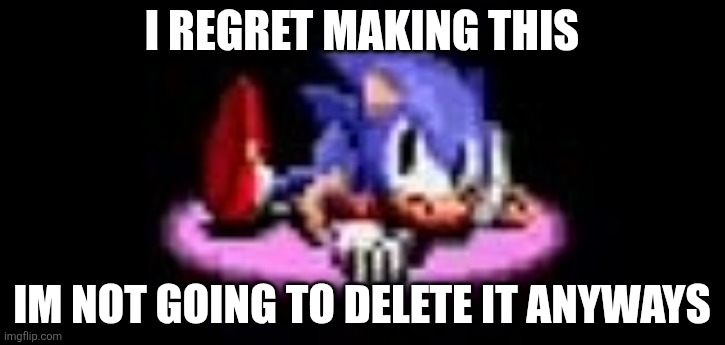 Sonic dissaproves | I regret making this Im not going to delete it anyways | image tagged in sonic dissaproves | made w/ Imgflip meme maker