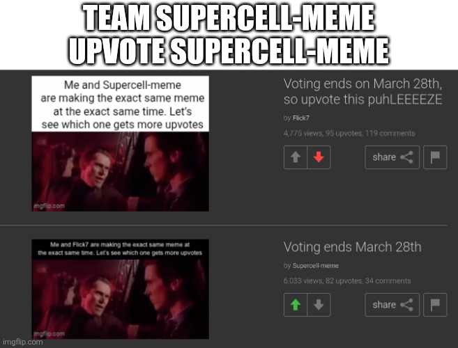 Team supercell-meme
Upvote supercell-meme | image tagged in supercell-meme | made w/ Imgflip meme maker