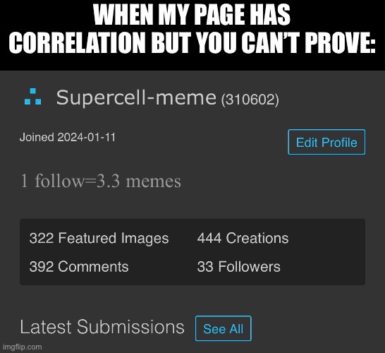 When my page has correlation but you can’t prove: | made w/ Imgflip meme maker