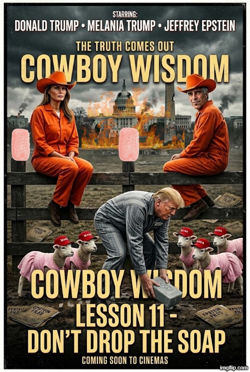 COWBOY WISDOM: LESSON 11 | image tagged in cowboy wisdom,cowboy father and son,sam elliott special kind of stupid,soap,prison,memes | made w/ Imgflip meme maker