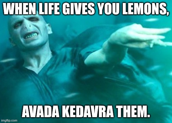 when life gives voldemort lemons | image tagged in funny meme,when life gives you lemons,harry potter | made w/ Imgflip meme maker