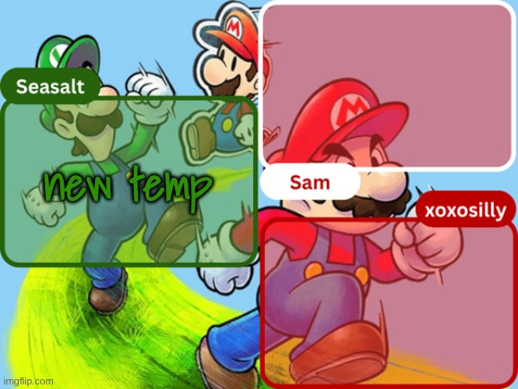 Sam, Seasalt, & xoxosilly temp | new temp | image tagged in sam seasalt xoxosilly temp | made w/ Imgflip meme maker