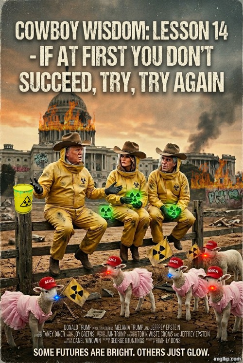 COWBOY WISDOM: LESSON 14 | image tagged in cowboy wisdom,cowboy father and son,sam elliott special kind of stupid,nuclear explosion,pandemic,memes | made w/ Imgflip meme maker