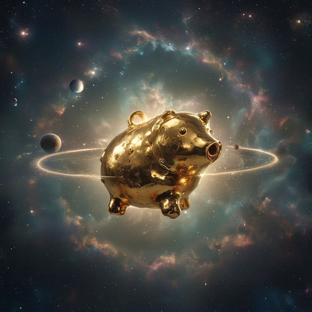 gold space pig Blank Meme Template