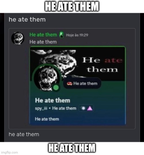 ffbd59 | He ate them; He ate them | image tagged in fnaf | made w/ Imgflip meme maker