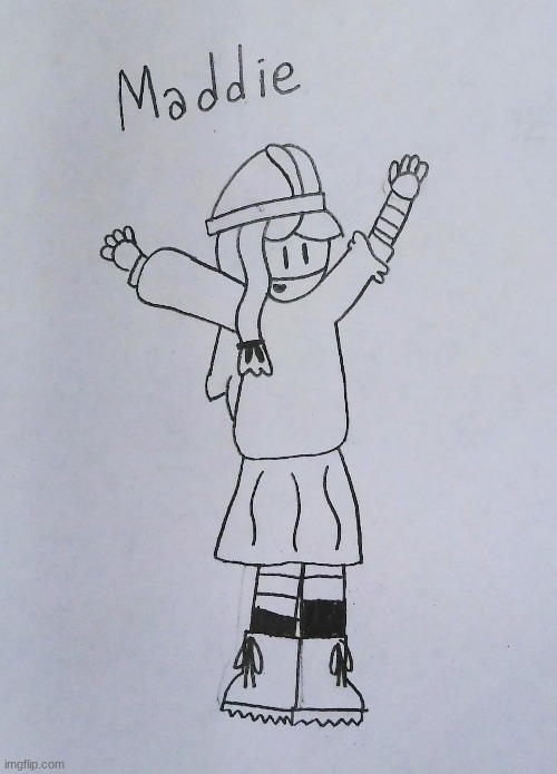 My new OC's name is Maddie | image tagged in murder drones,drawing | made w/ Imgflip meme maker