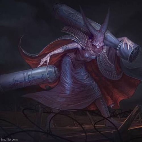 Idc if she'll kill me, she's a baddie | image tagged in artillery witch from trench crusade | made w/ Imgflip meme maker