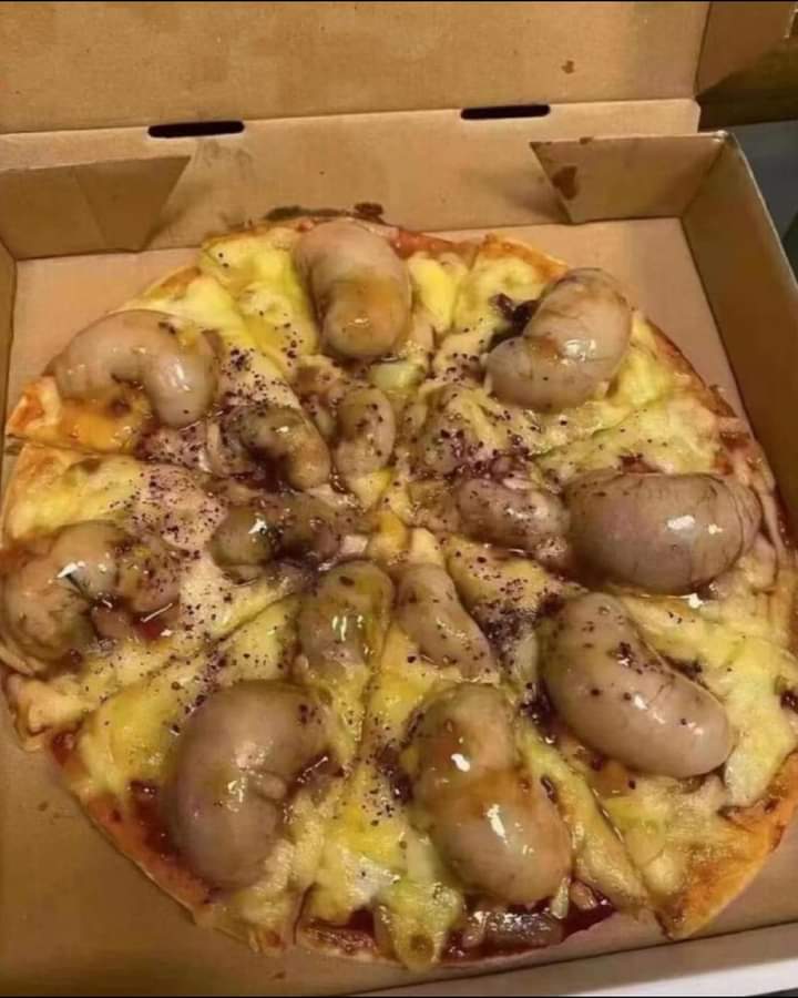 Testicle Pizza Blank Meme Template