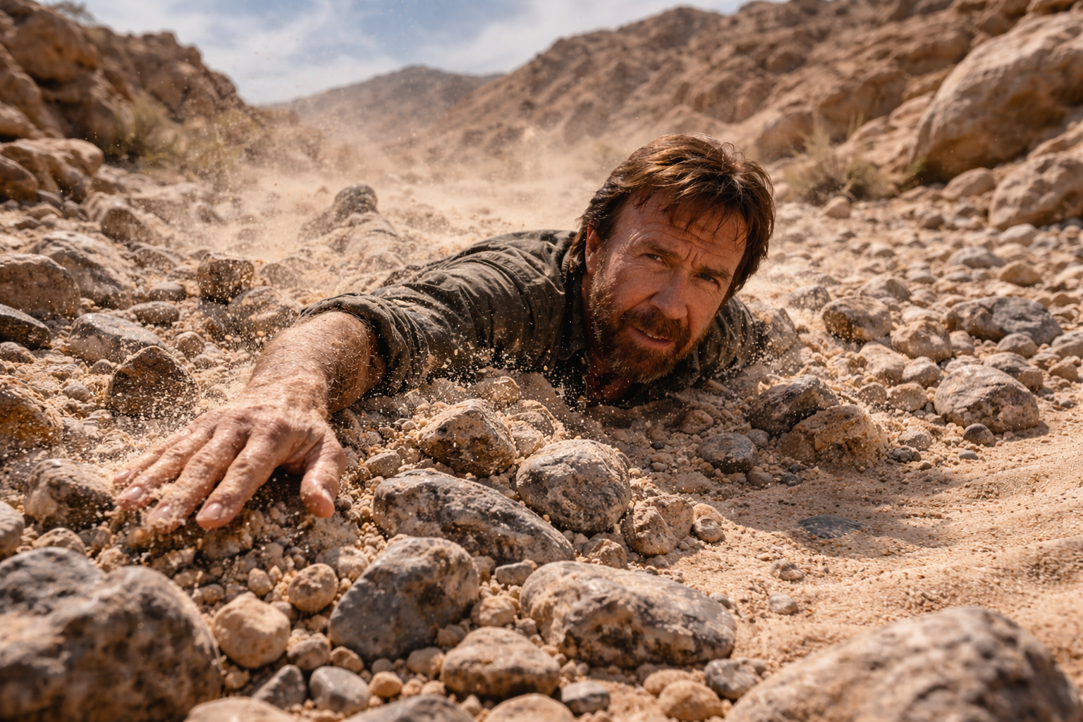 Chuck Norris swimming through the ground Blank Meme Template