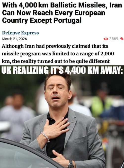 UK realizing it's 4,400 km away: | image tagged in funny,politics,iran,relief,uk | made w/ Imgflip meme maker