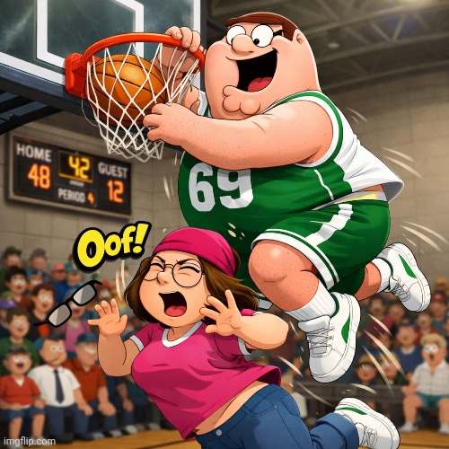 Peter Griffin dunking on Meg | made w/ Imgflip meme maker