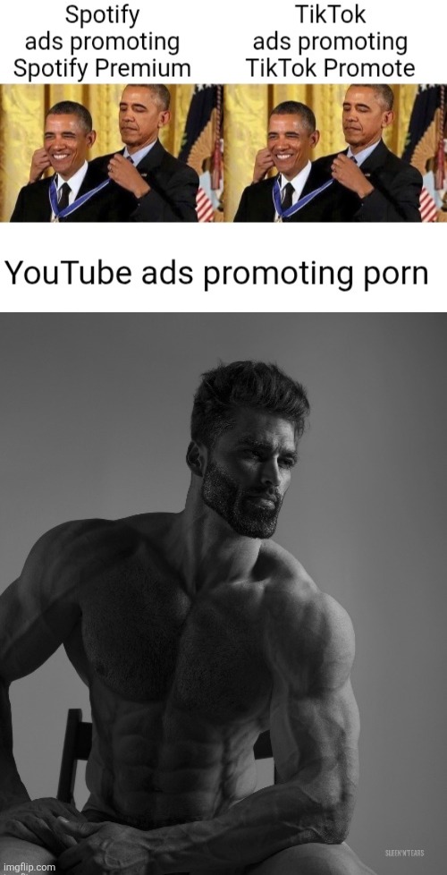 This is a joke ofc | image tagged in tiktok,spotify,youtube,porn,ads,true | made w/ Imgflip meme maker