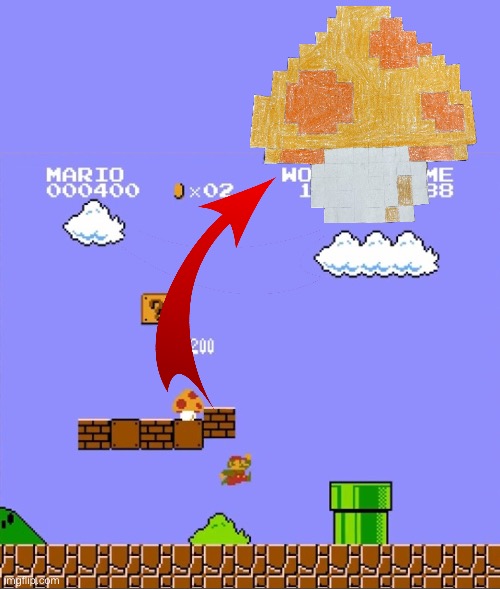 i drew the mushroom in the top right | image tagged in funny,memes,arrow,mushroom,gaming,drawing | made w/ Imgflip meme maker