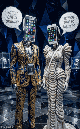 Text Appeal | image tagged in fashion kartoon,gucci,grindr,tinder,ai art,brian einersen | made w/ Imgflip images-to-gif maker