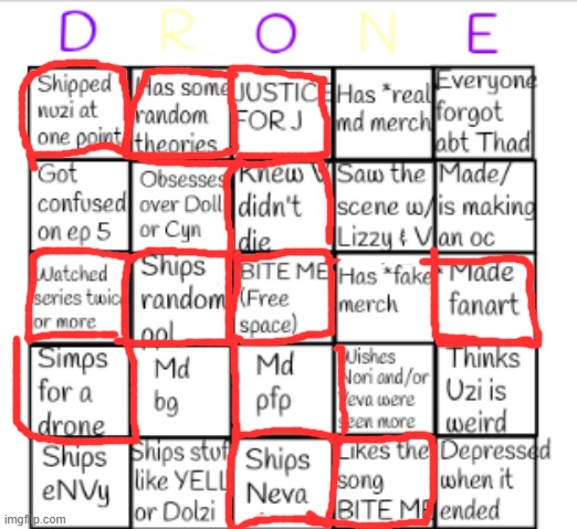 I WAS SO CLOSE NAHHH | image tagged in murder drones bingo | made w/ Imgflip meme maker
