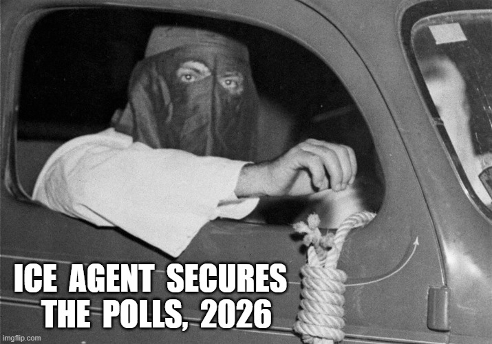 Don't Worry, MAGA!  We'll  Get  Em! | ice  agent  secures   the  polls,  2026 | image tagged in rope | made w/ Imgflip meme maker