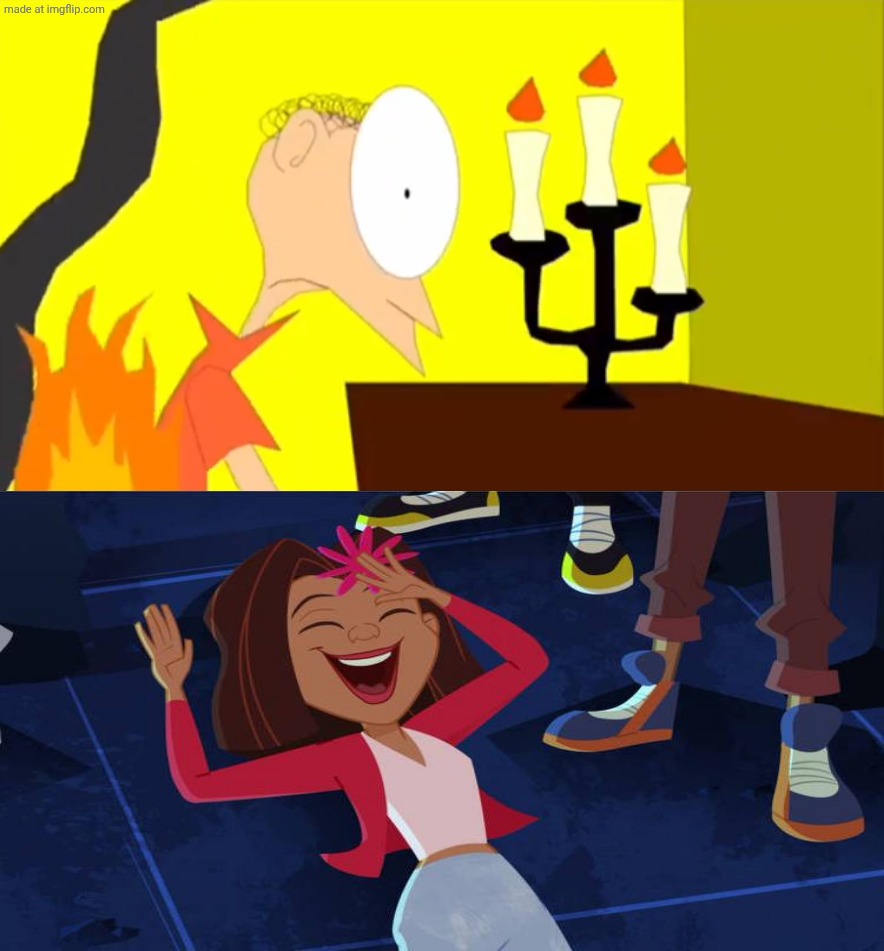 Lacienega Boulevardez Laugh at Matthew's clothes on fire | image tagged in who laughs at matthew's clothes on fire,deviantart,disney,disney channel,deviantart week,deviantart week 2 | made w/ Imgflip meme maker