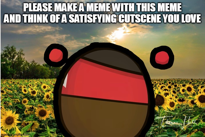 preeti pls?? | please make a meme with this meme and think of a satisfying cutscene you love | image tagged in chill,sunflower | made w/ Imgflip meme maker