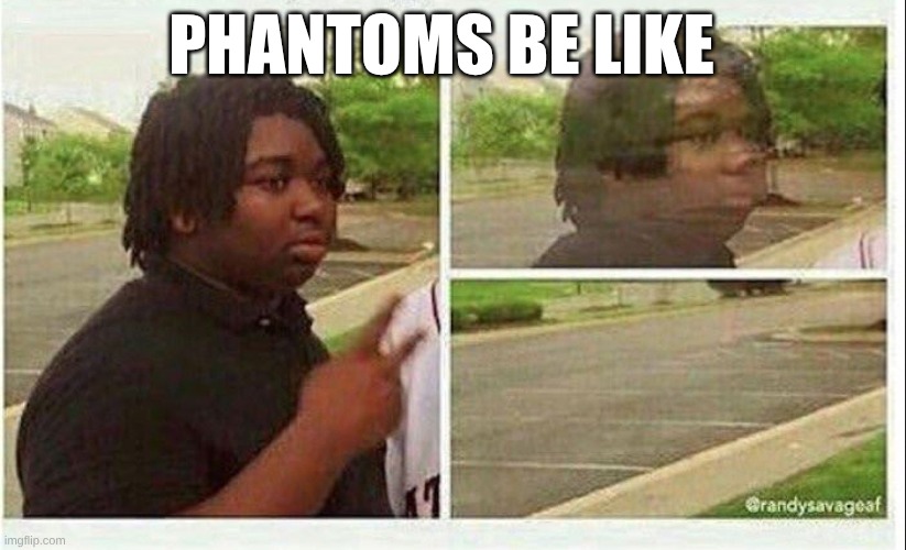 among us phantoms | phantoms be like | image tagged in black guy disappearing,phantom,meme,memes,why are you reading the tags | made w/ Imgflip meme maker