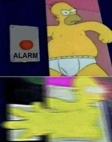 Homer alarm Blank Meme Template