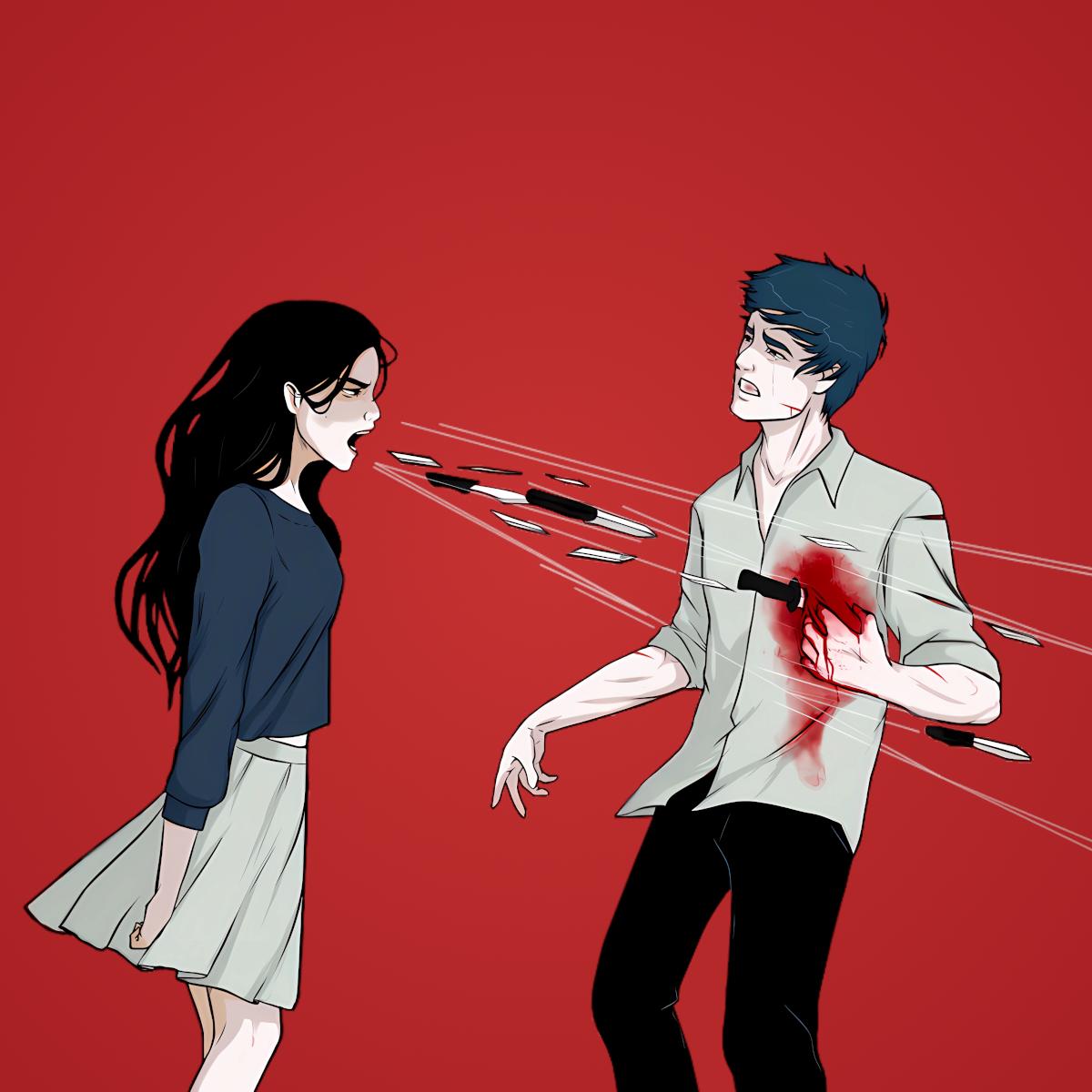 shouting knifes Blank Meme Template