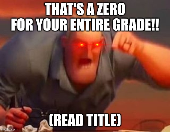 How the history teacher acts when you don't know where Sir Frederick Goober ll was born at, on 8:40 PM, July 19, 1776: | THAT'S A ZERO FOR YOUR ENTIRE GRADE!! (Read Title) | image tagged in mr incredible mad,history,crash out,funny memes,oh wow are you actually reading these tags,stop reading the tags | made w/ Imgflip meme maker