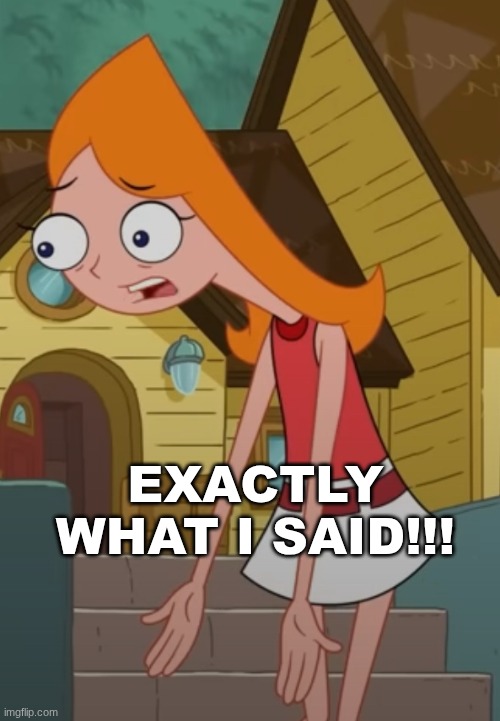 Candace, that’s not what’s supposed to happen | EXACTLY WHAT I SAID!!! | image tagged in candace that s not what s supposed to happen | made w/ Imgflip meme maker
