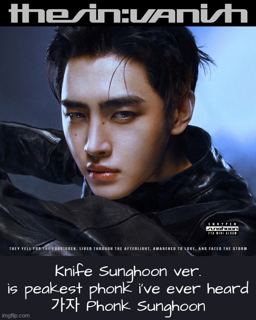 너희들은 자꾸 분해서 with me :) | Knife Sunghoon ver. is peakest phonk i've ever heard
가자 Phonk Sunghoon | image tagged in annoying,trying | made w/ Imgflip meme maker