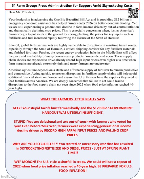 March 16 US FARMER LETTER TO TRUMP | image tagged in march 16 us farmer letter to trump | made w/ Imgflip meme maker