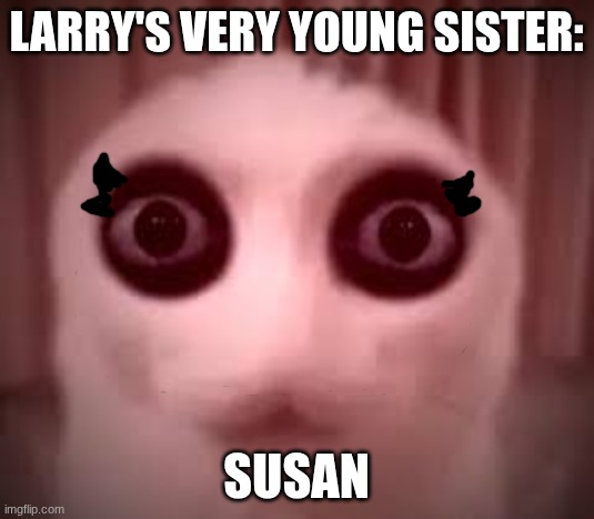 no sleep cat | Larry's Very Young Sister:; Susan | image tagged in no sleep cat | made w/ Imgflip meme maker